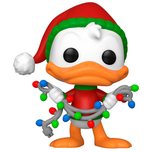 Figura Funko POP! de Donald Duck con gorro navideño y luces de colores - 2