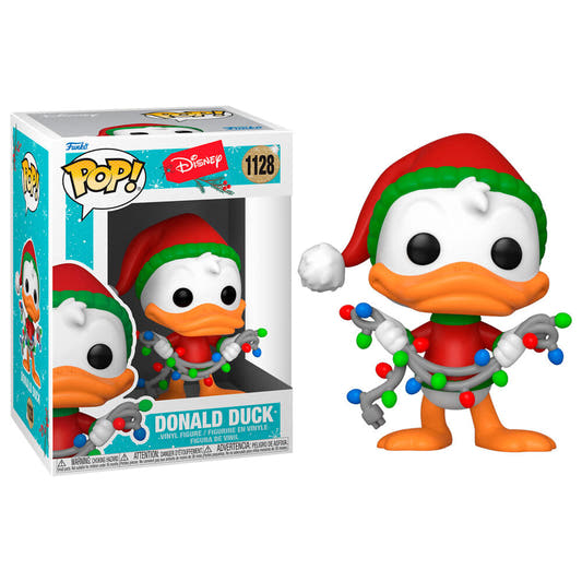 Figura Funko POP! de Donald Duck con gorro navideño y luces de colores