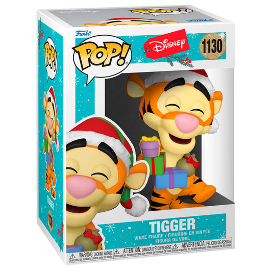 Figura Funko POP! Disney Holiday de Tigger con gorro navideño y regalos - 3