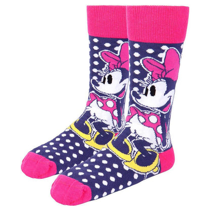 Set de tres pares de calcetines Minnie Disney en azul marino, blanco y rosa - 4