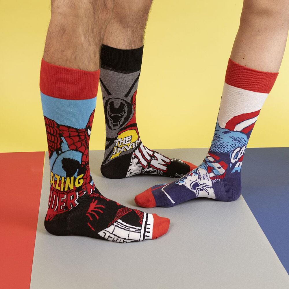 Set de calcetines Marvel CERDÁ con diseños de Capitán América, Iron Man y Spider-Man - 6