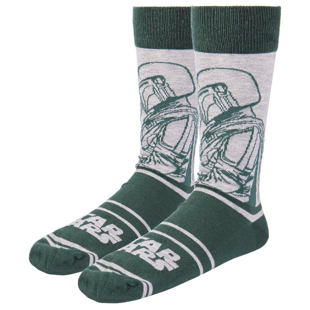 Set de tres pares de calcetines The Mandalorian Star Wars con diseños de Grogu y cascos mandalorianos - 4