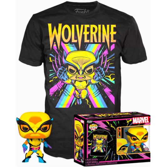 Set FUNKO Marvel Wolverine Black Light con camiseta negra y figura POP - 2