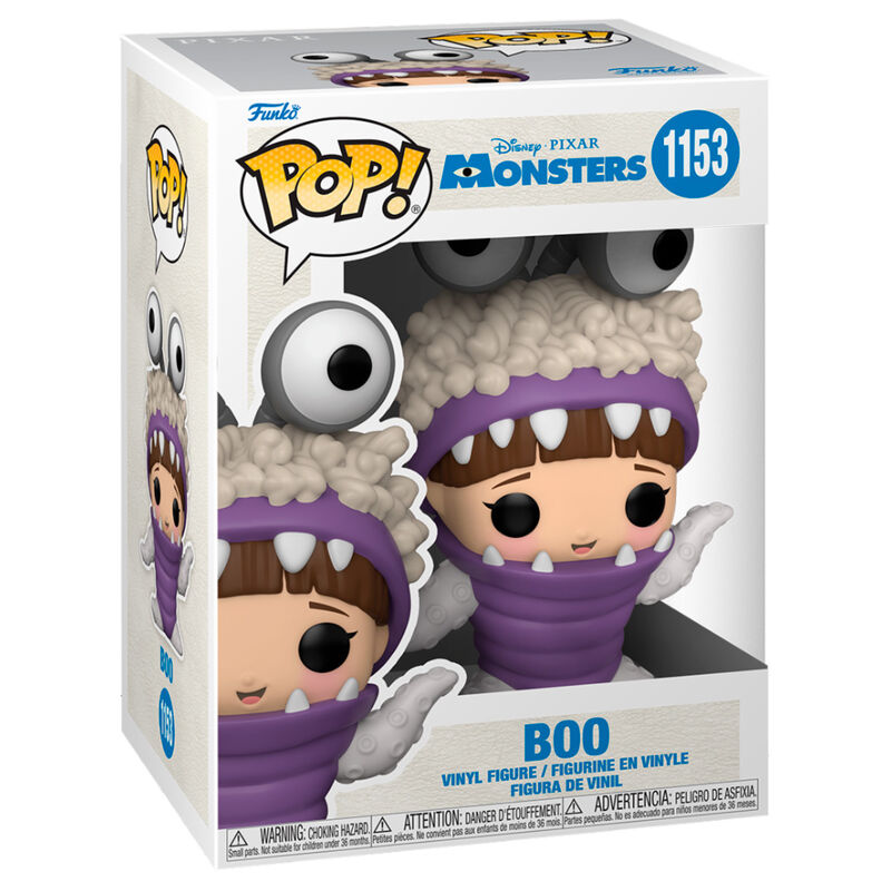 Figura Funko POP! de Boo de Monsters Inc con capucha morada - 3