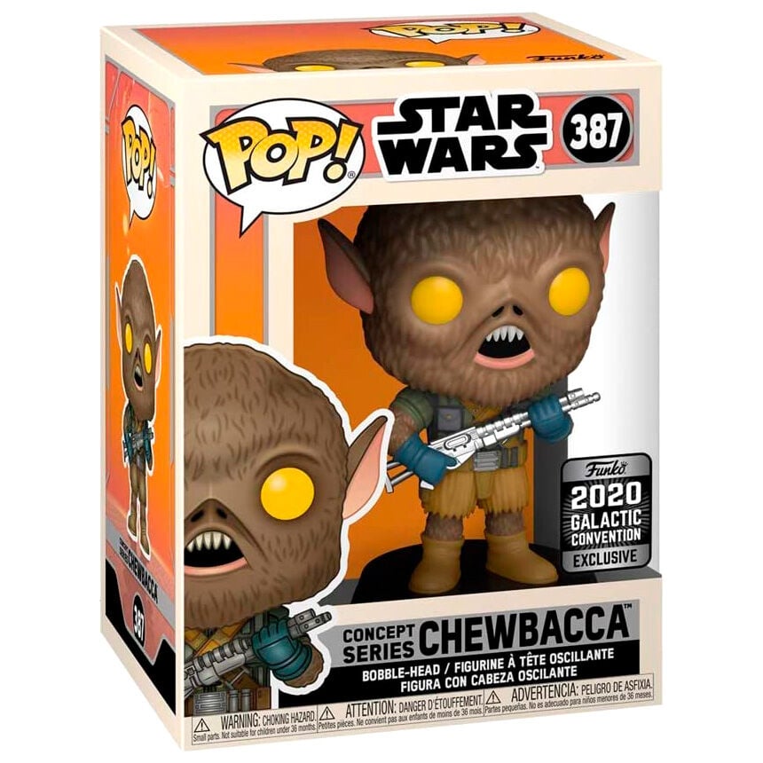 Figura Funko POP de Chewbacca con bláster sobre base Star Wars - 3