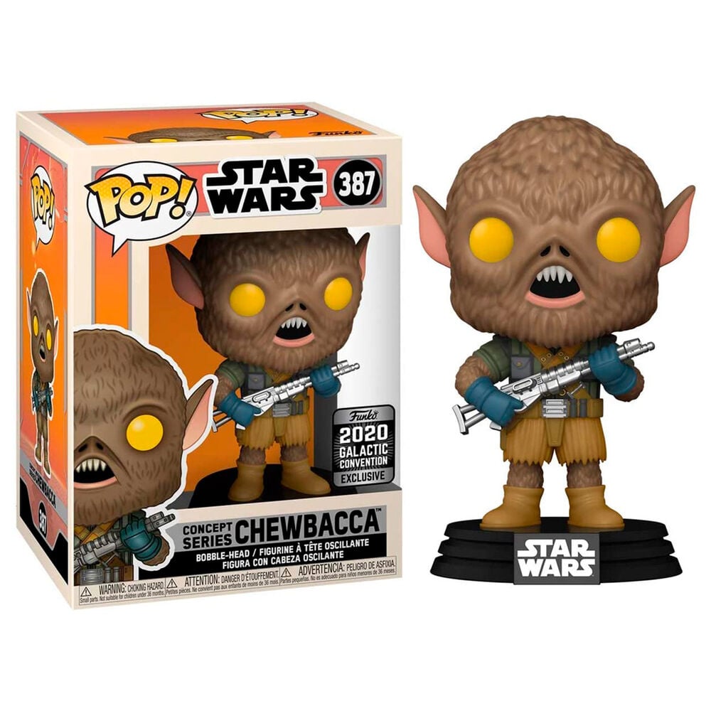 Figura Funko POP de Chewbacca con bláster sobre base Star Wars - 2