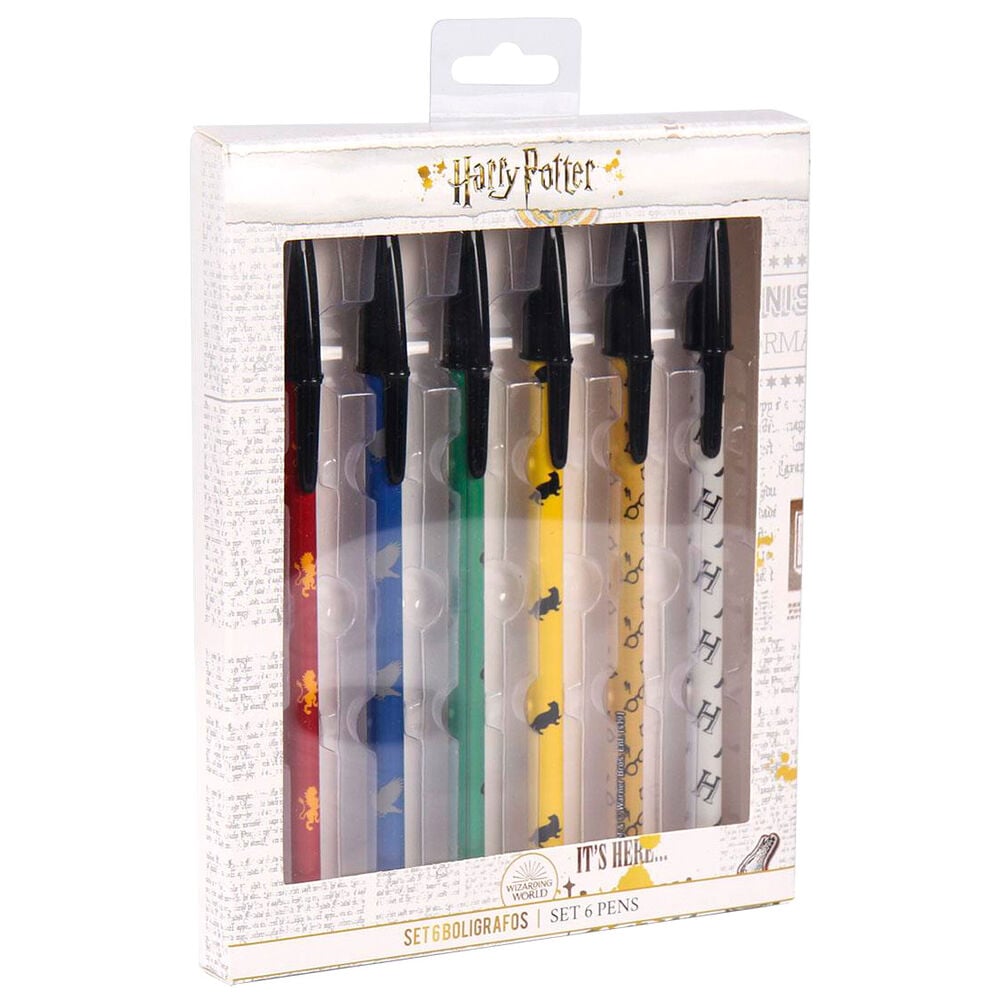Set de 6 bolígrafos Harry Potter CERDÁ en caja