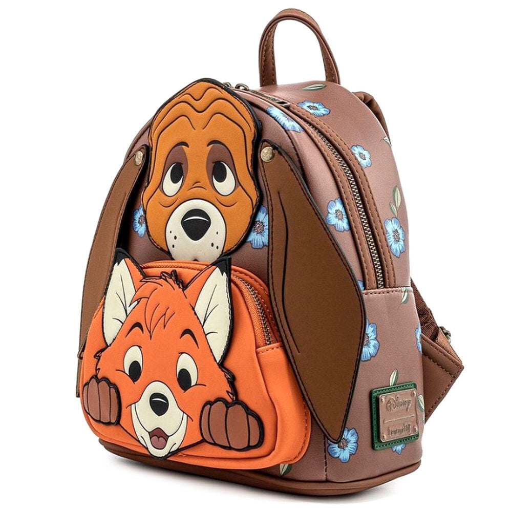 Mochila Loungefly de Tod y Toby Disney en marrón y naranja - 2