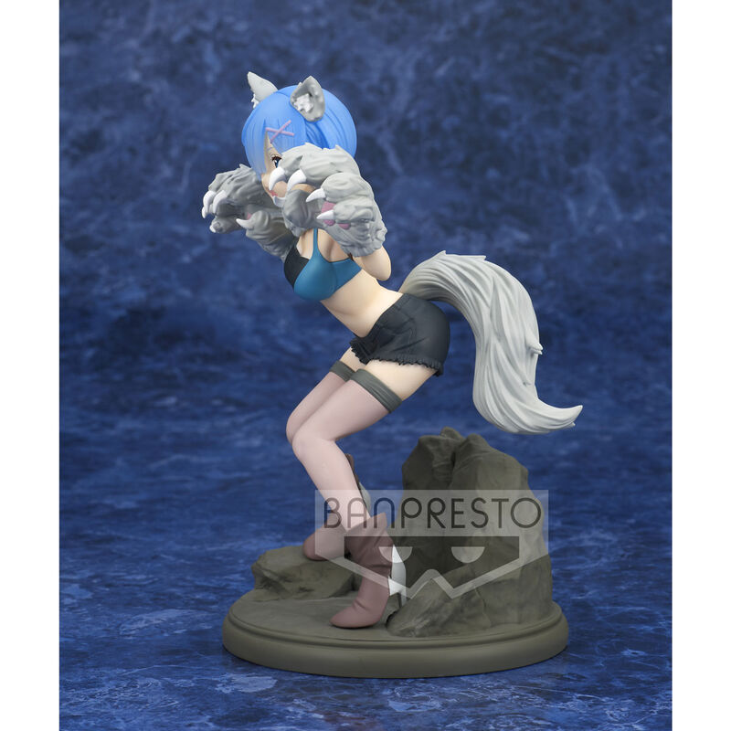 Figura de Ram de Re:Zero Espresto Monster Motions sobre base rocosa - 2