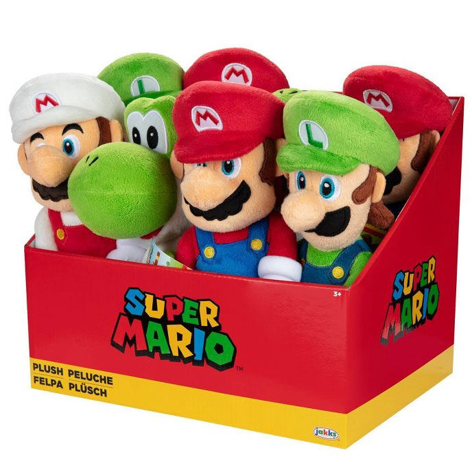 Peluche Super Mario surtido de 23 cm con Mario, Luigi y Yoshi