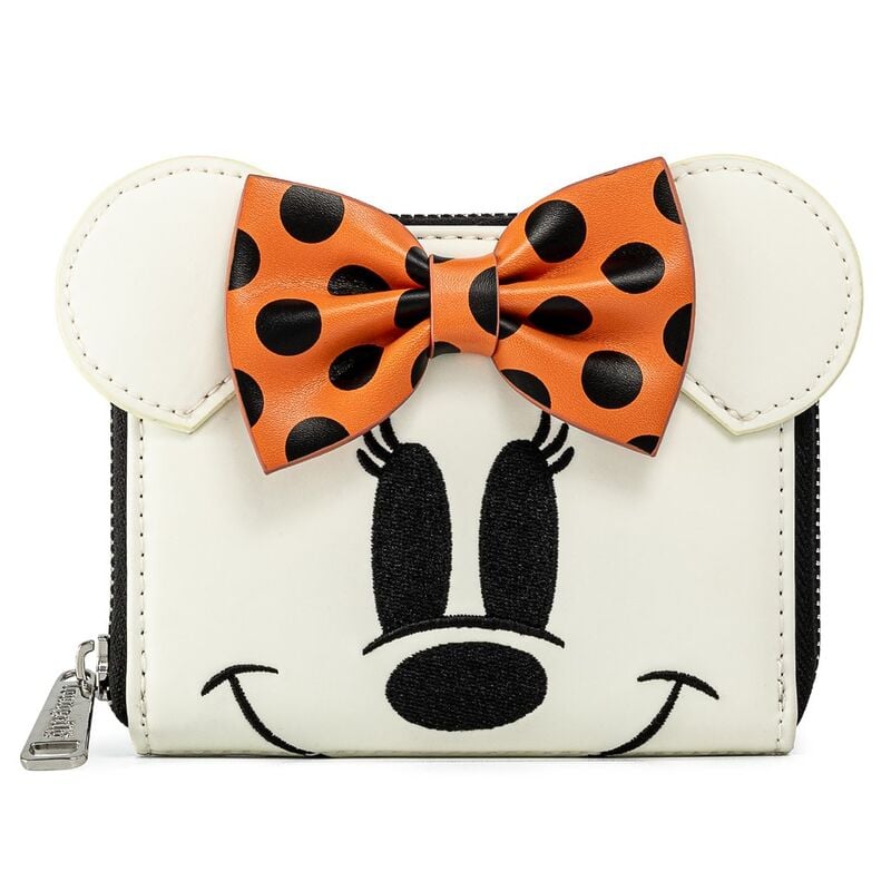 Cartera Fantasma de Minnie Disney Loungefly con lazo naranja de lunares