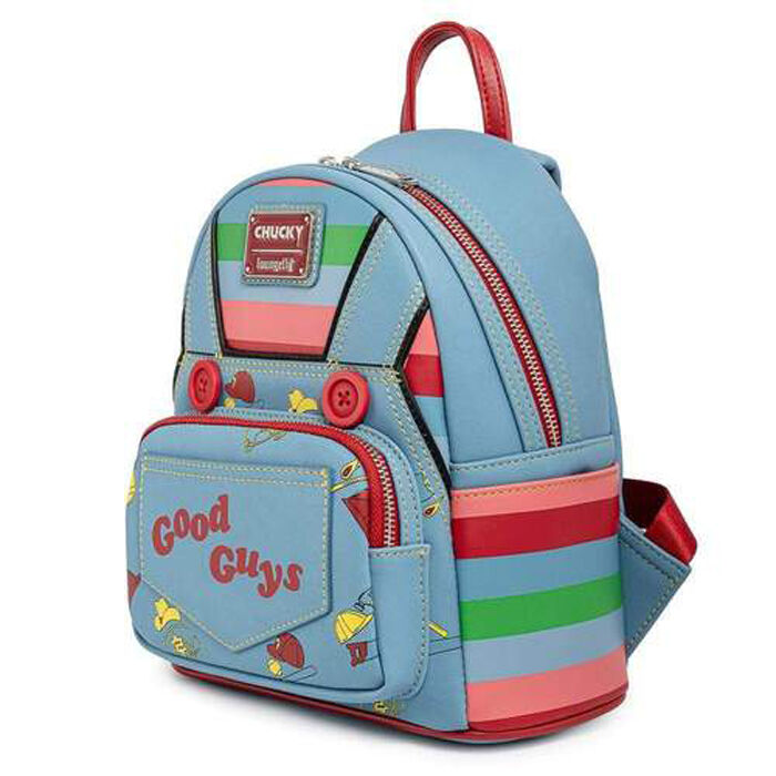 Mochila Loungefly de Chucky Good Guys en azul, rojo y verde - 3