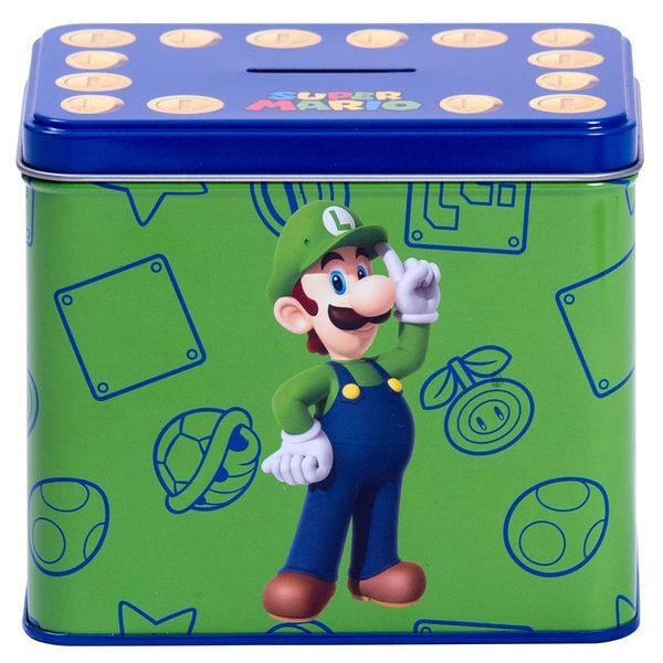 Hucha metálica y taza de cerámica de Luigi de Super Mario Bros - 3