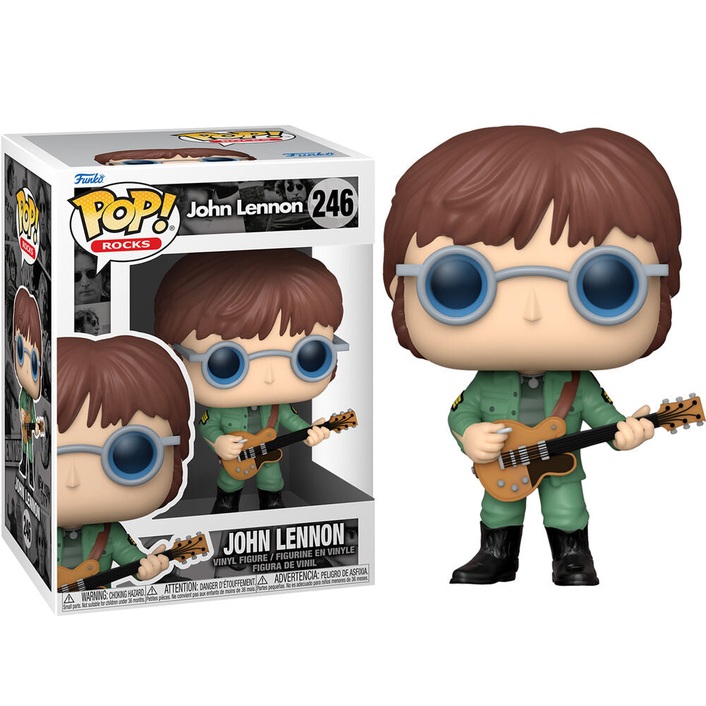 Figura Funko POP! de John Lennon con guitarra y chaqueta militar