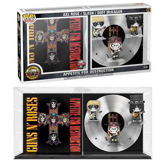 Funko POP! Albums Deluxe de Guns N’ Roses Appetite for Destruction con Axl Rose, Slash y Duff McKagan