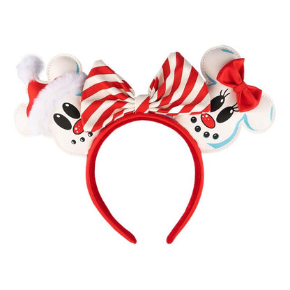 Diadema roja de orejas Mickey y Minnie Snowman Disney Loungefly