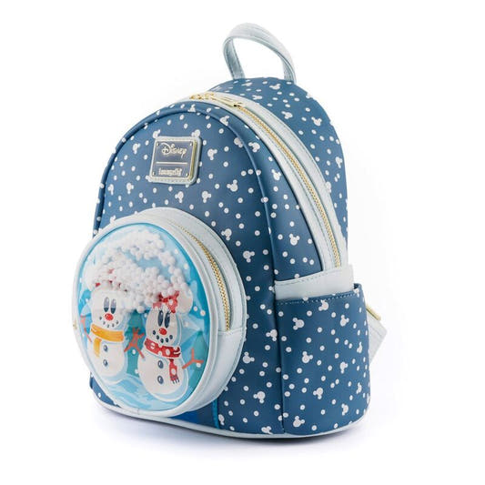 Mochila Loungefly Disney de Mickey y Minnie con muñecos de nieve