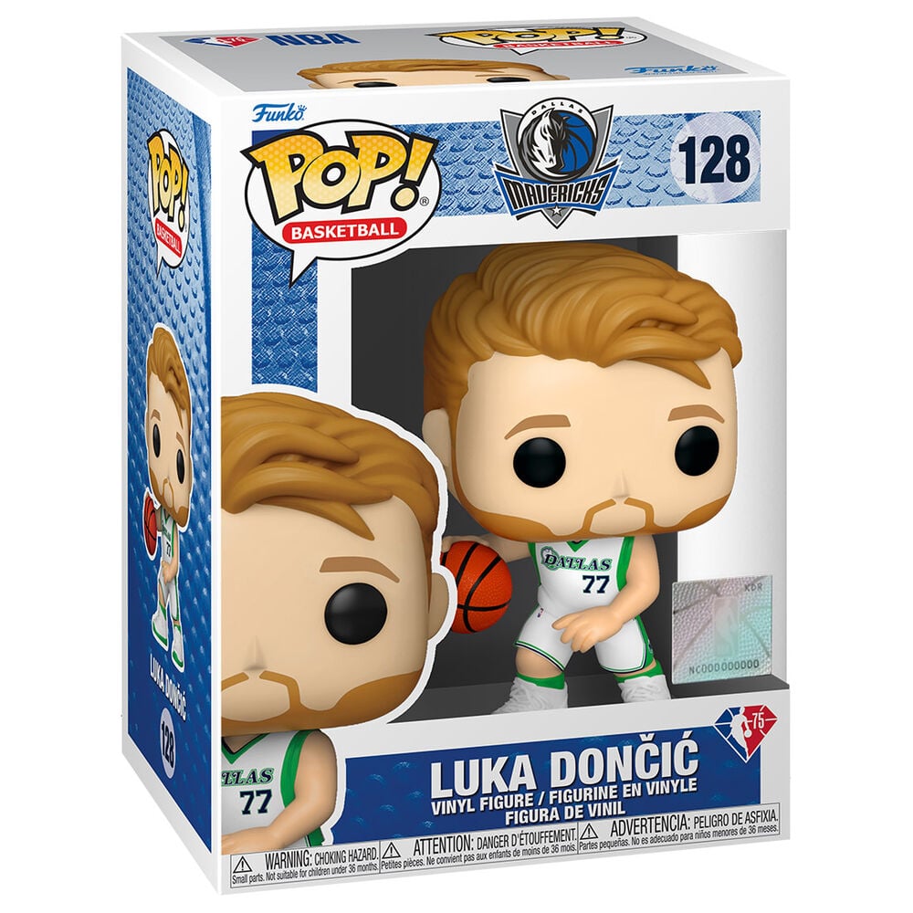 Figura Funko POP! de Luka Doncic con uniforme de Dallas Mavericks y balón - 3