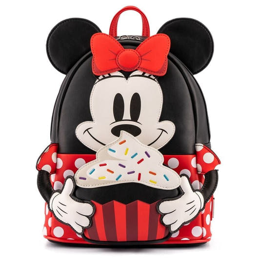 Mochila Loungefly de Minnie Mouse con diseño de cupcake y lunares