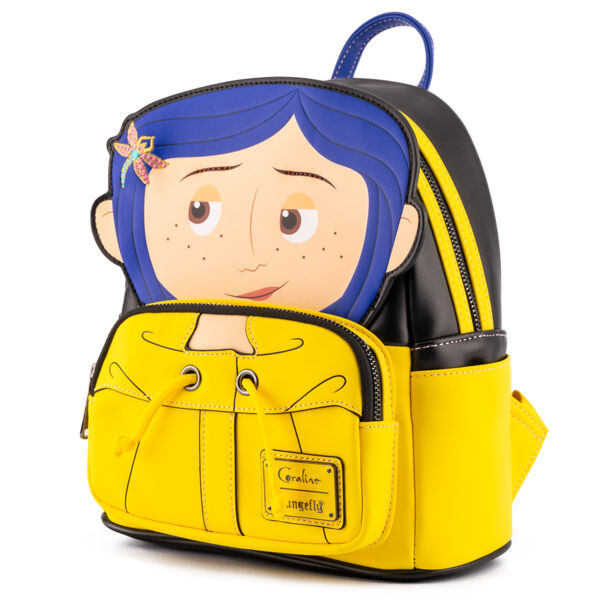 Mochila Loungefly amarilla de Coraline con cabello azul - 2