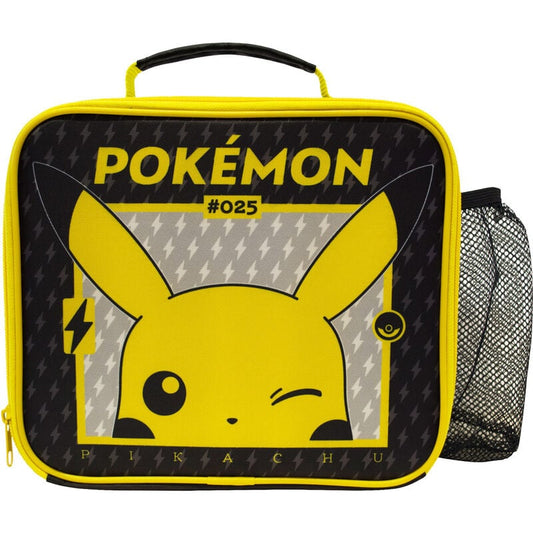 Bolsa portameriendas térmica de Pikachu Pokémon con bolsillo lateral de malla