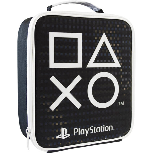Bolsa térmica portamerienda PlayStation negra con símbolos de botones