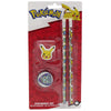 Set de papelería Pokémon con dos lápices, goma de Pikachu y sacapuntas