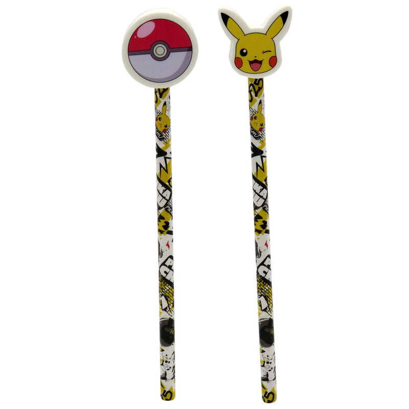 Lápices Pokémon con goma y diseños surtidos de Pikachu