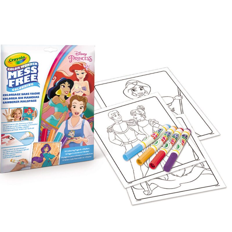 Set Crayola Color Wonder de Princesas Disney con páginas para colorear y cuatro rotuladores