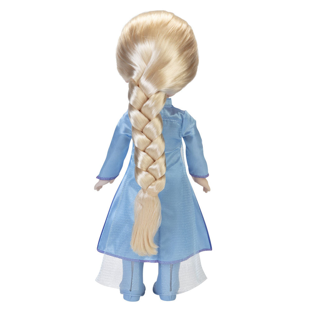Muñeca Elsa de Frozen II con vestido azul y trenza rubia - 3