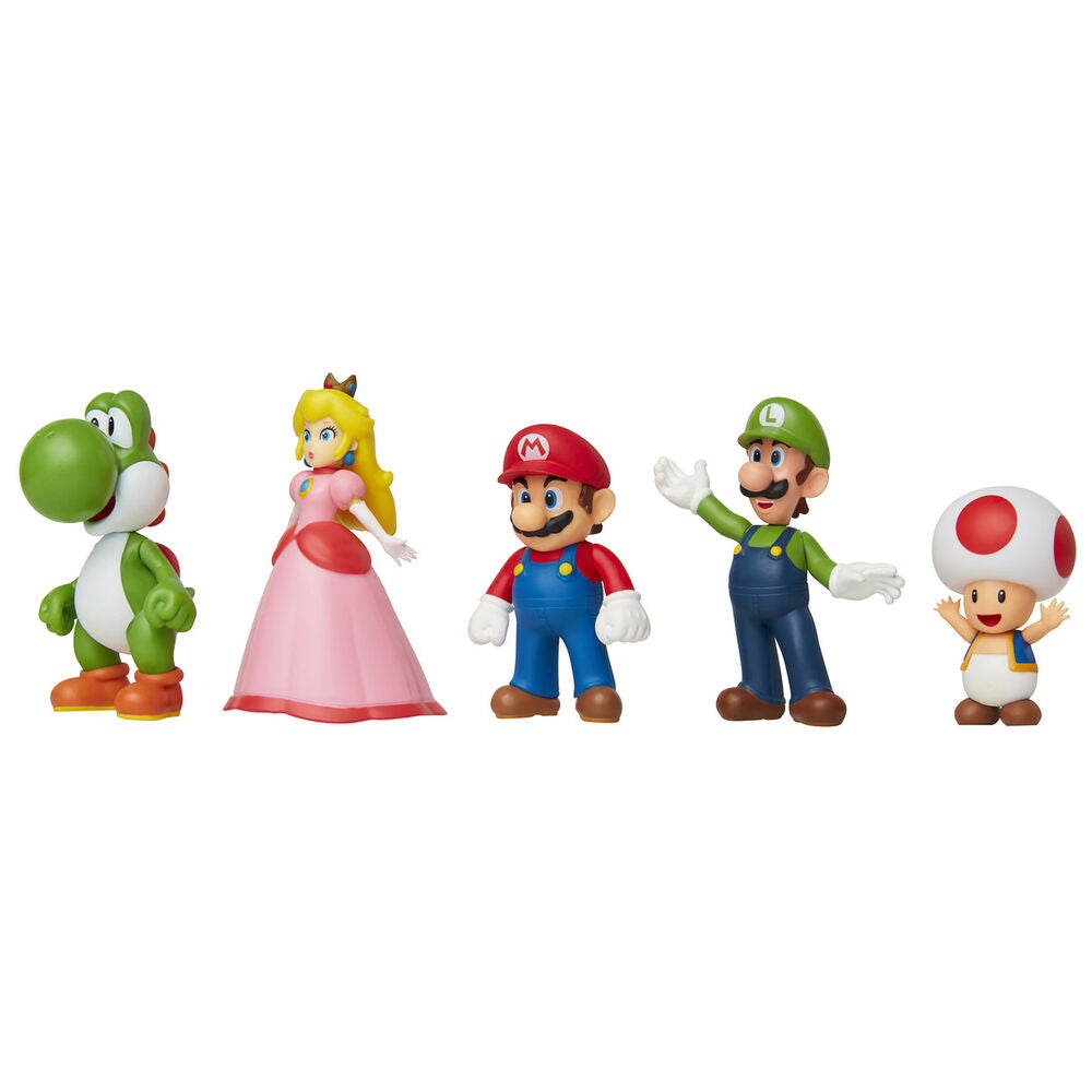 Pack de 5 figuras Super Mario con Mario, Luigi, Peach, Yoshi y Toad - 4