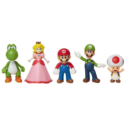 Pack de 5 figuras Super Mario con Mario, Luigi, Peach, Yoshi y Toad - 3