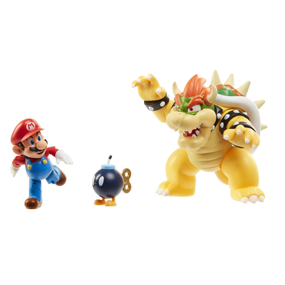 Set de figuras Super Mario con Mario, Bowser y Bomba Bob-omb - 2