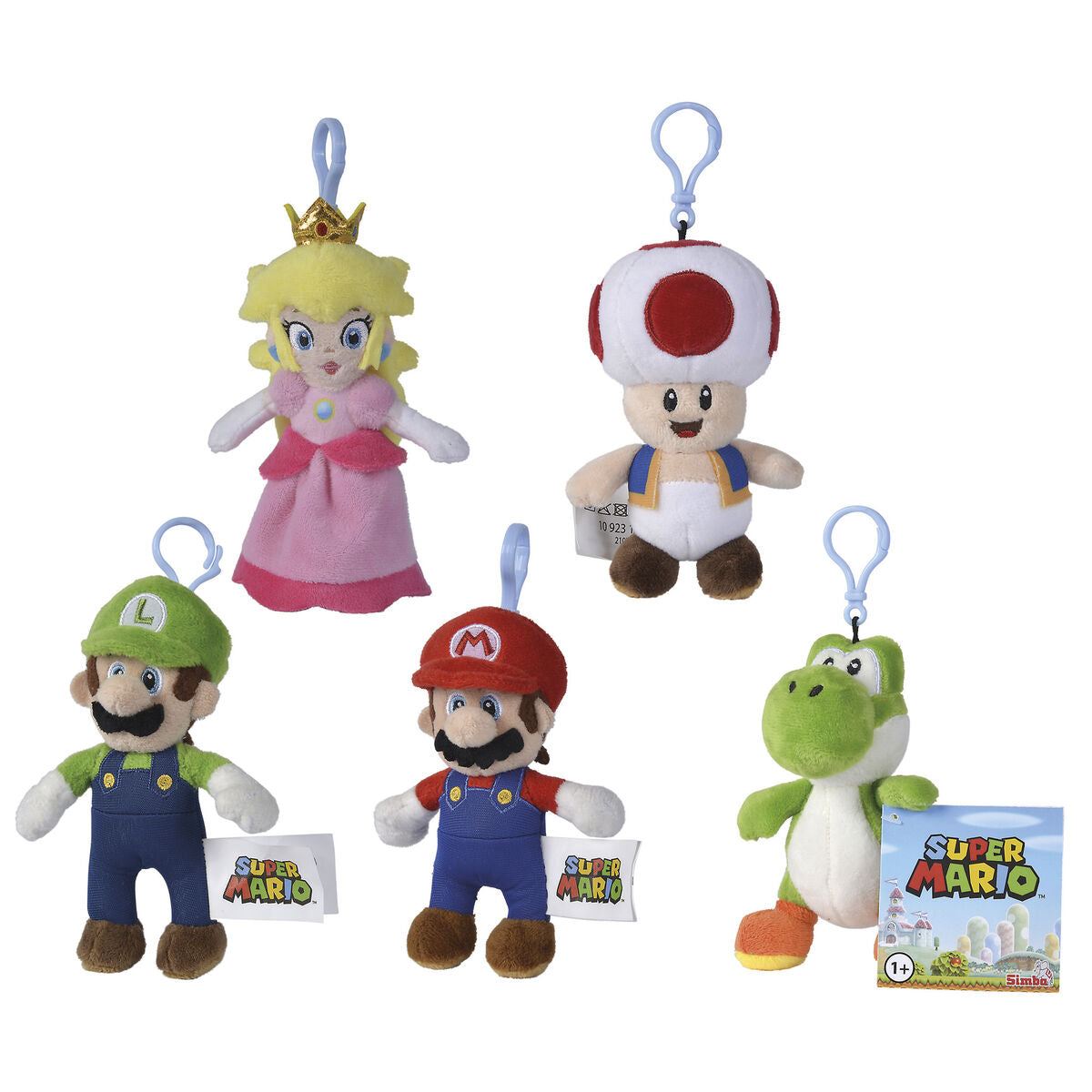Expositor de llaveros de peluche Super Mario con Mario, Luigi, Yoshi, Toad y Peach - 2