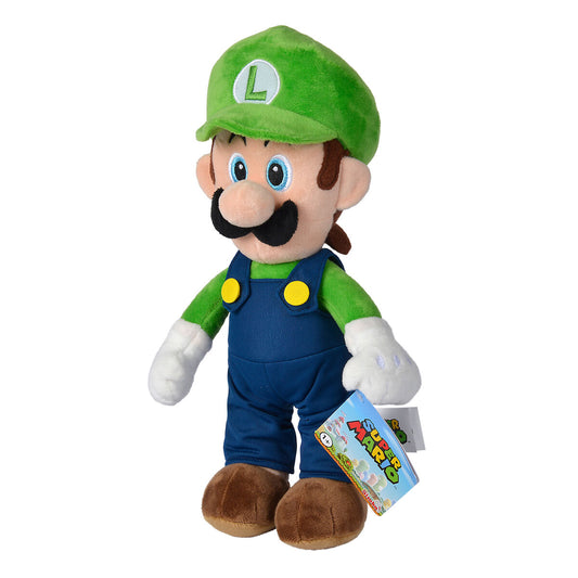 Peluche de Luigi de Super Mario Bros con gorra verde y peto azul - 2