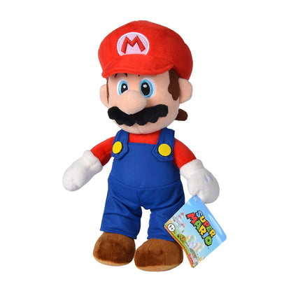 Peluche de Mario de Super Mario Bros con gorra roja y peto azul