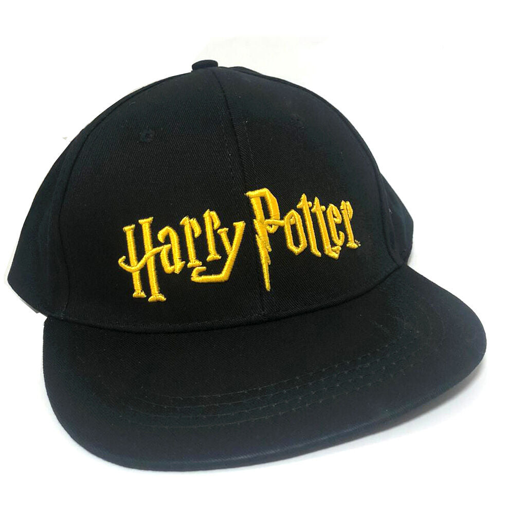 Gorra negra de Harry Potter con logo bordado en amarillo