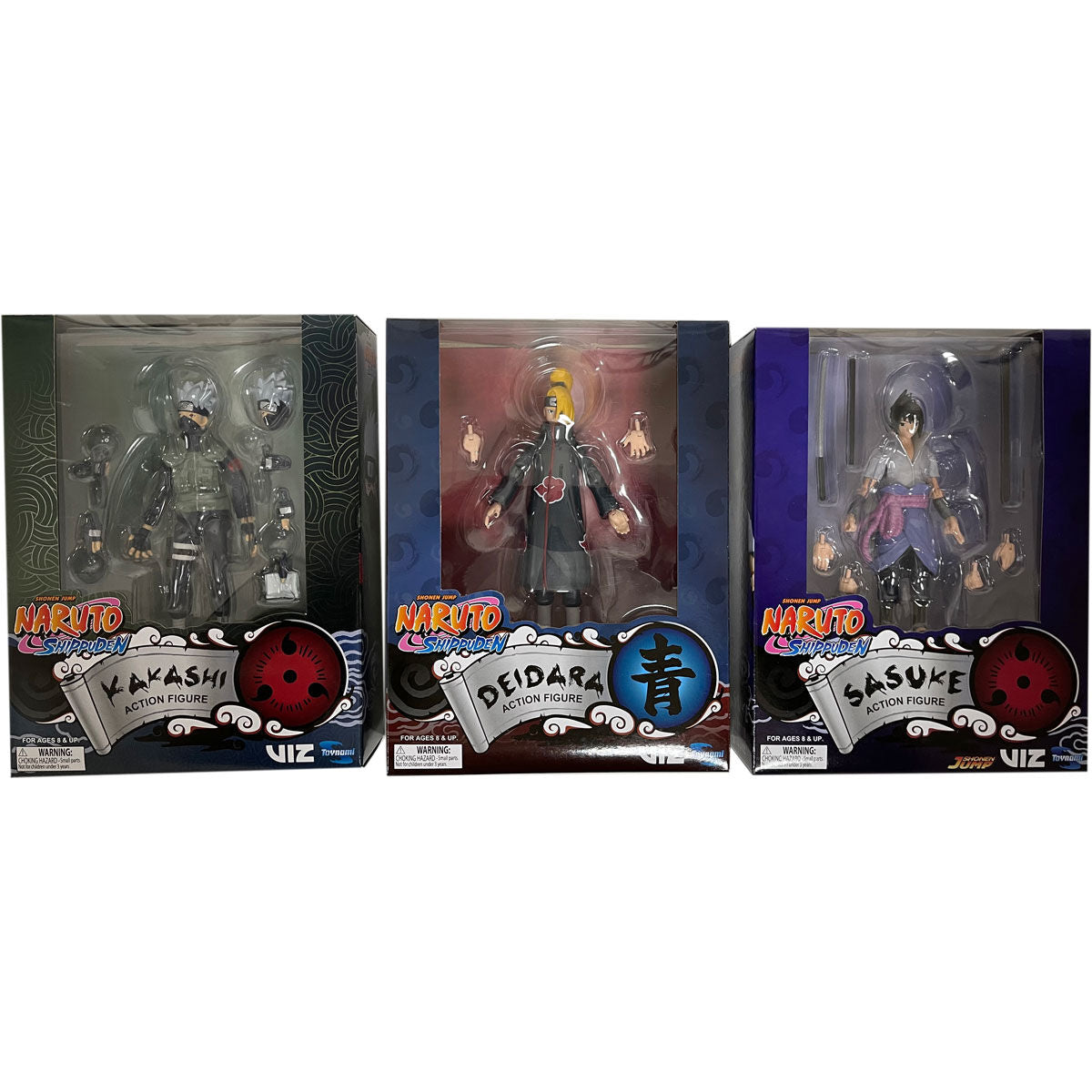 Figuras articuladas de Kakashi, Deidara y Sasuke de Naruto Shippuden