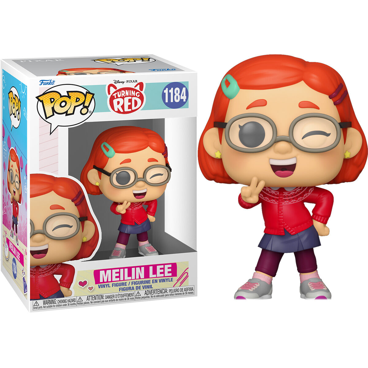 Figura Funko POP! de Meilin Lee de Turning Red con gafas y cárdigan rojo - 2