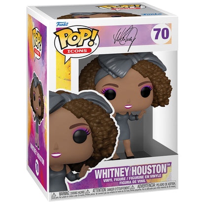 Figura Funko POP! de Whitney Houston con vestido gris y lazo - 3