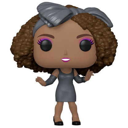 Figura Funko POP! de Whitney Houston con vestido gris y lazo