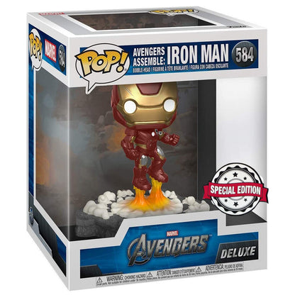 Figura Funko POP! de Iron Man con propulsores sobre una base de humo - 3