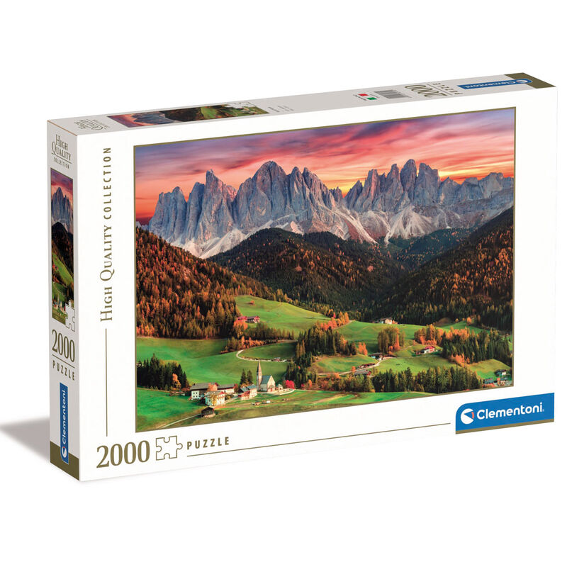 Puzzle Clementoni de 2000 piezas con paisaje montañoso del Valle de Funes