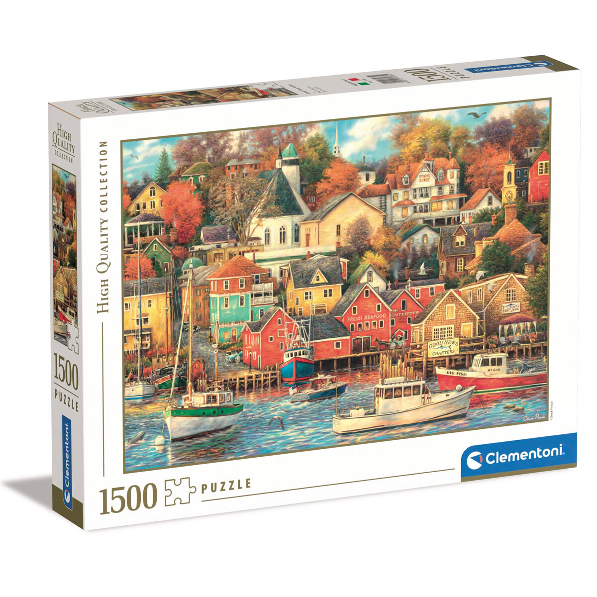 Puzzle Clementoni Good Times Harbor de 1500 piezas con puerto pesquero