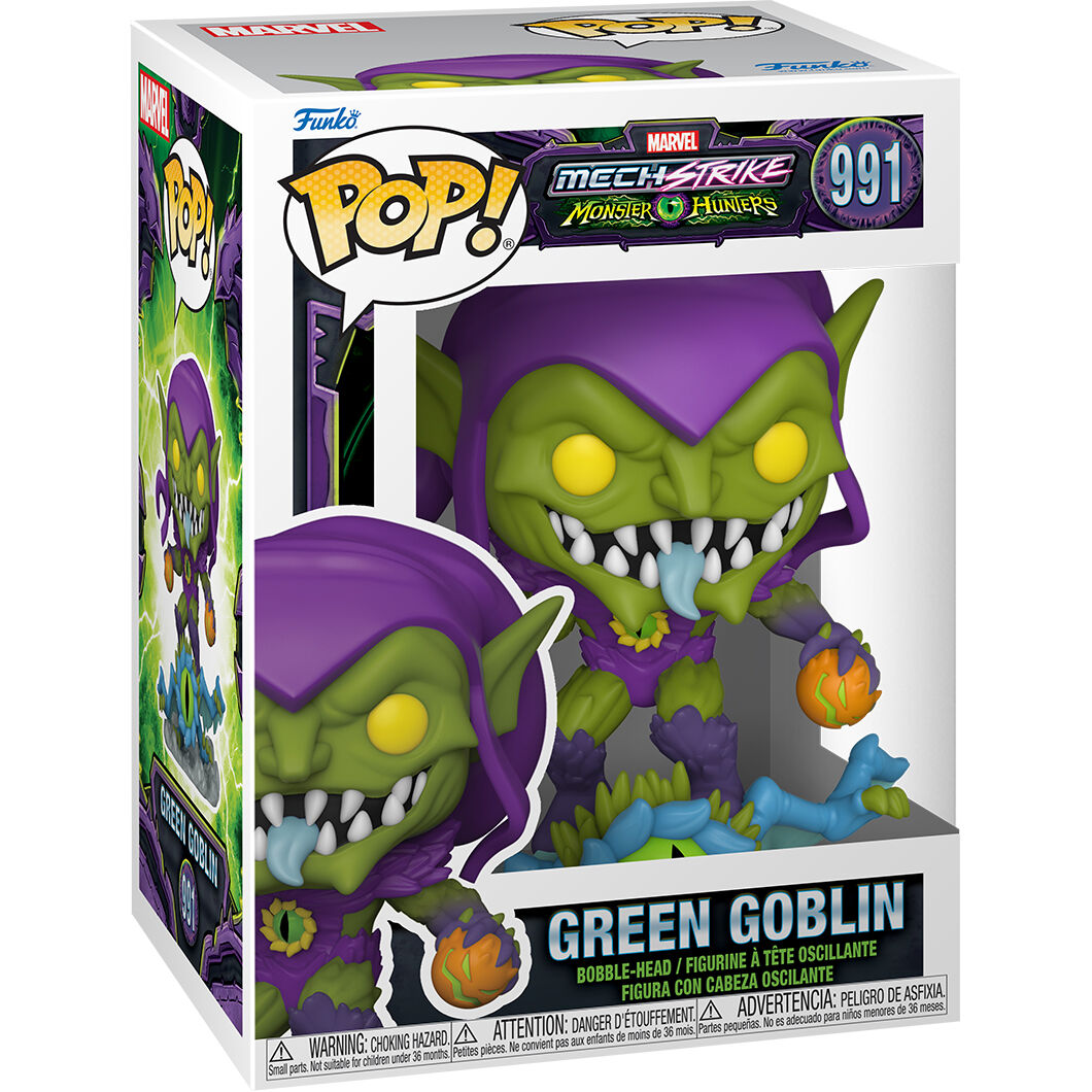 Figura Funko POP Marvel Monster Hunters Green Goblin con calabazas naranjas - 3
