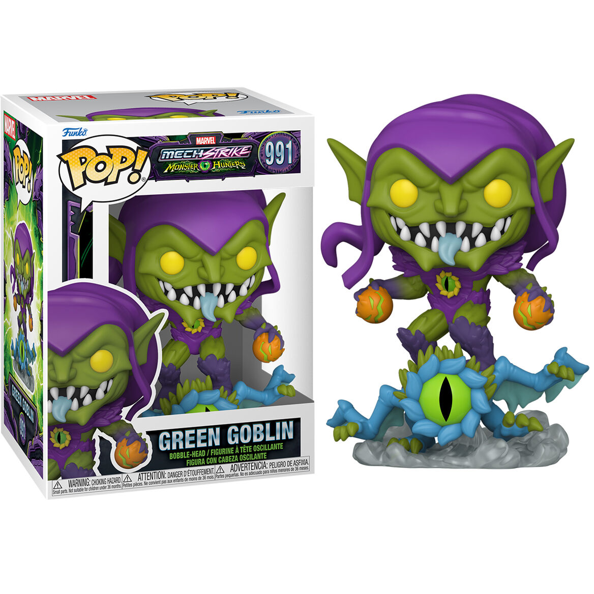 Figura Funko POP Marvel Monster Hunters Green Goblin con calabazas naranjas - 2
