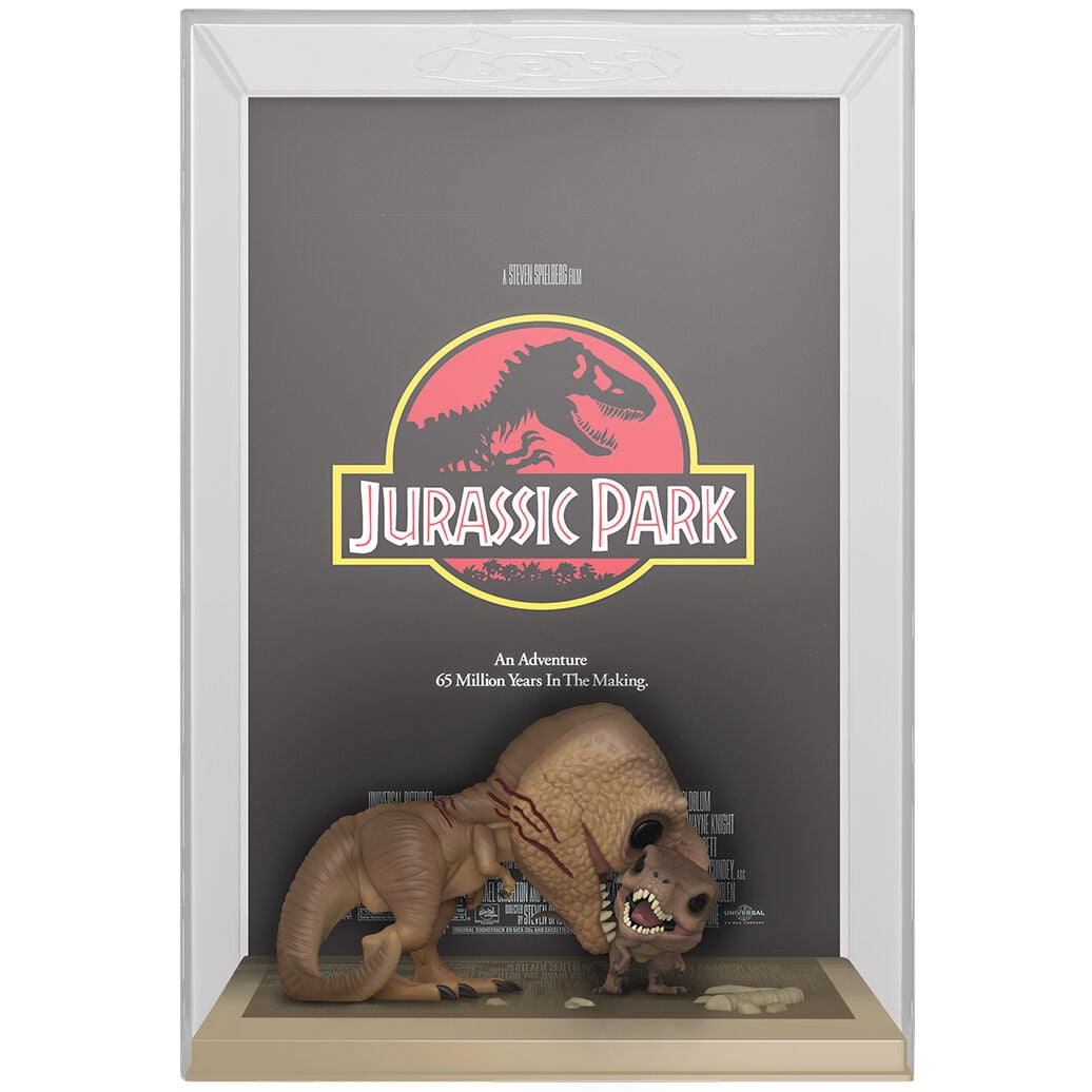 Figura FUNKO POP Movie Poster de Jurassic Park con Tyrannosaurus Rex y Velociraptor