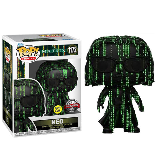 Figura Funko POP! de Neo de The Matrix con código verde - 2