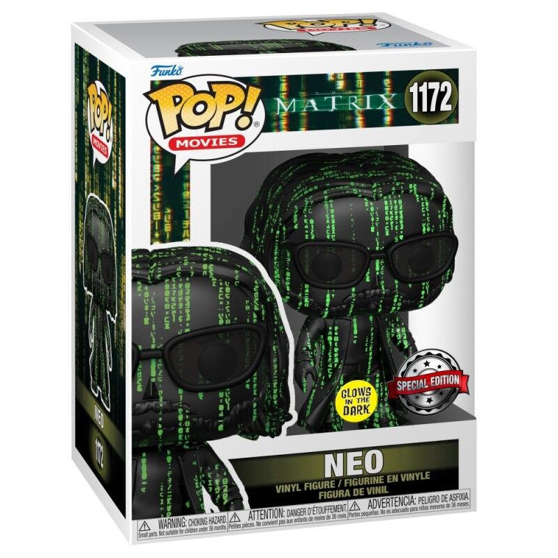 Figura Funko POP! de Neo de The Matrix con código verde