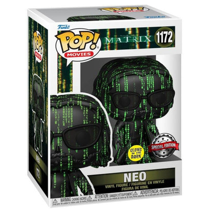 Figura Funko POP! de Neo de The Matrix con código verde